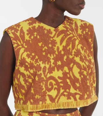 Top cropped Amarillo in misto cotone | Alémais