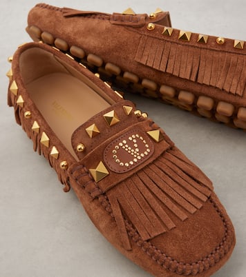 Mocassins Plaster Caster VLogo en daim | Valentino Garavani