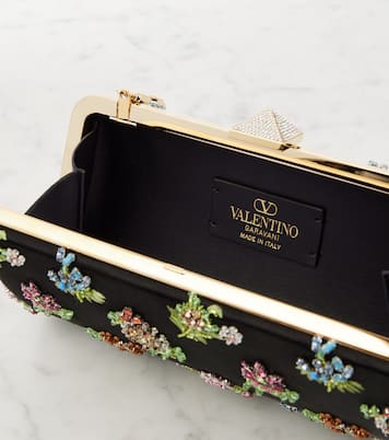 Pochette Carry Secrets en satin à ornements | Valentino Garavani