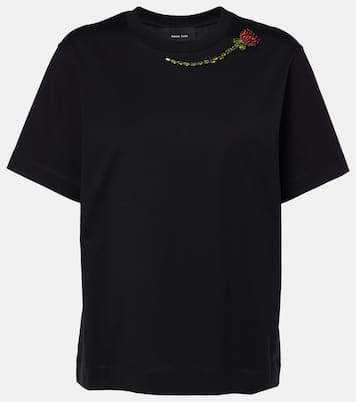 T-shirt in jersey di cotone con cristalli | Simone Rocha