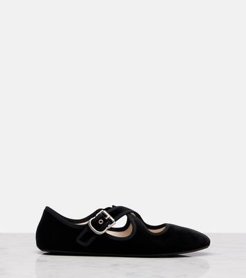 Criss Cross velvet Mary Jane flats | Alaïa