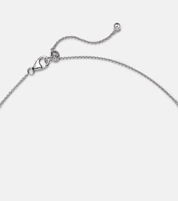 Collier en or blanc 18 ct, diamants et émeraudes | Kamyen