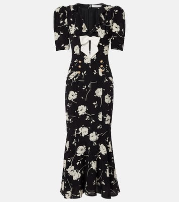 Floral printed silk midi dress | Alessandra Rich