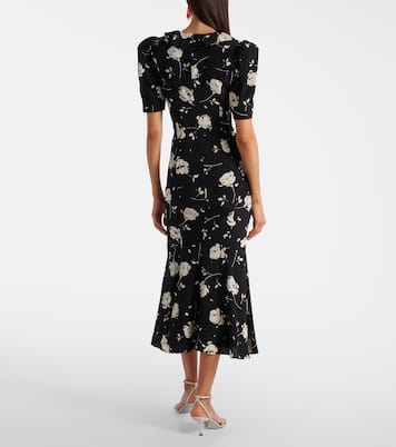 Floral printed silk midi dress | Alessandra Rich