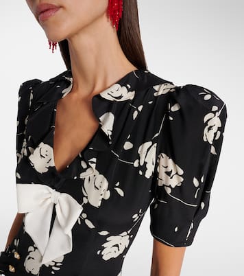 Floral printed silk midi dress | Alessandra Rich