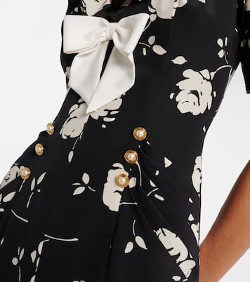 Floral printed silk midi dress | Alessandra Rich