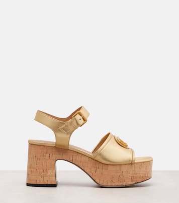 VLogo leather platform sandals | Valentino Garavani