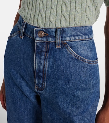 Jeans de algodón y seda de tiro medio | Loro Piana