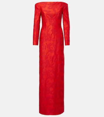 Zarith jacquard off-shoulder bouclé maxi dress  | Emilia Wickstead