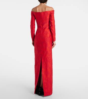 Zarith jacquard off-shoulder bouclé maxi dress  | Emilia Wickstead