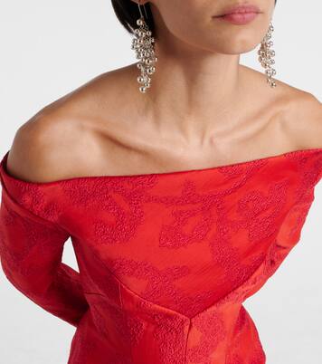 Zarith jacquard off-shoulder bouclé maxi dress  | Emilia Wickstead
