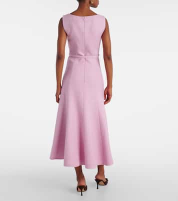 Asymmetric belted bouclé midi dress | Roland Mouret