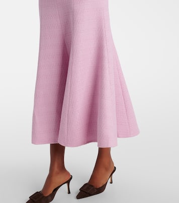 Asymmetric belted bouclé midi dress | Roland Mouret