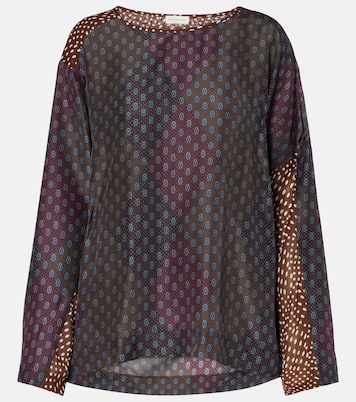 印花真丝混纺上衣 | Dries Van Noten