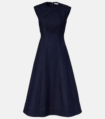 Dulce cotton-blend denim midi dress | Veronica Beard