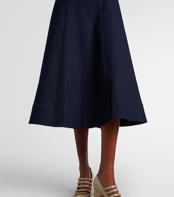 Dulce cotton-blend denim midi dress | Veronica Beard