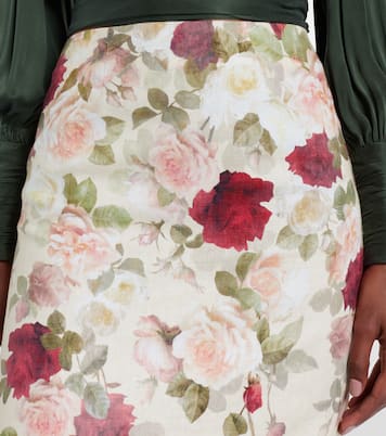 Hypnotic floral linen pencil skirt | Zimmermann