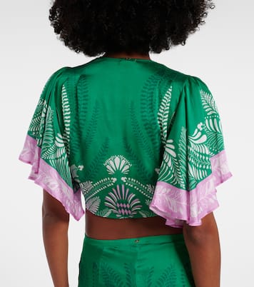 Cropped-Top Rose aus Satin  | Poupette St Barth