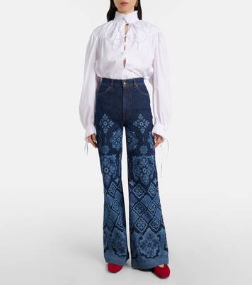 Partenope printed high-rise flared jeans | La DoubleJ