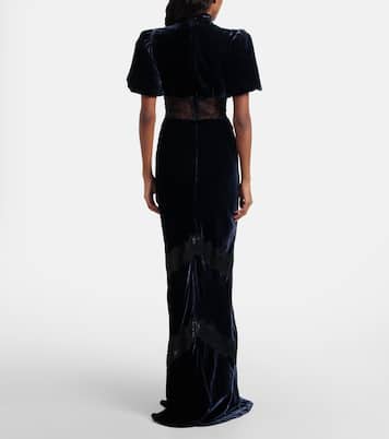 Vestido de fiesta Minerva de terciopelo con encaje | Rebecca Vallance