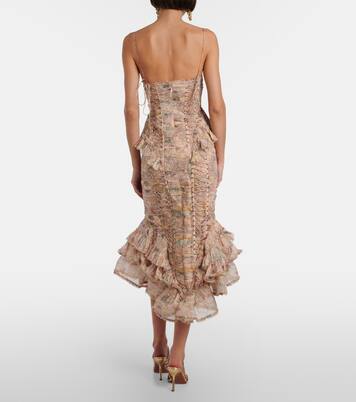 Rebellion floral silk midi dress | Zimmermann