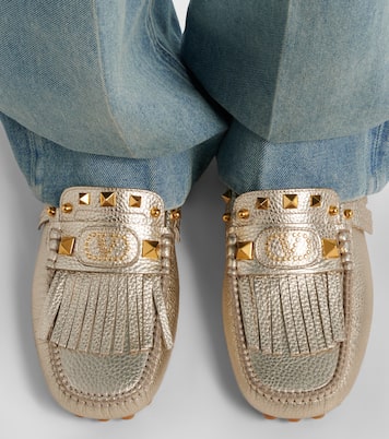 Plaster Caster metallic leather loafers | Valentino Garavani