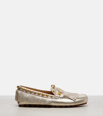 Plaster Caster metallic leather loafers | Valentino Garavani