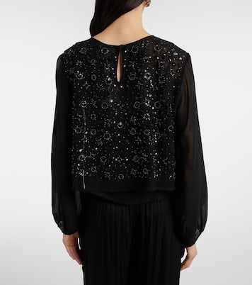 Marlowe sequinned sheer top | Velvet
