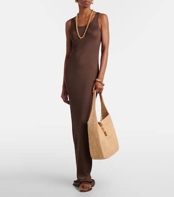 Le 5 à 7 Large raffia shoulder bag | Saint Laurent