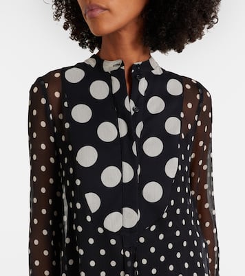 Abito midi in seta semitrasparente a pois | Nina Ricci