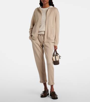 Monili cotton and silk-blend sweatpants | Brunello Cucinelli
