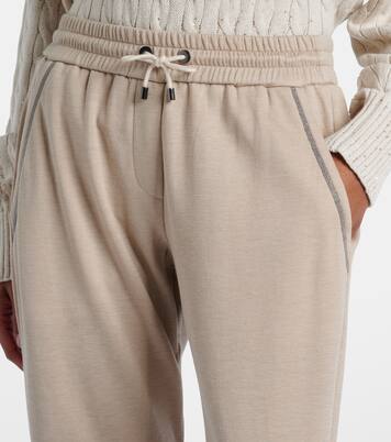 Monili cotton and silk-blend sweatpants | Brunello Cucinelli