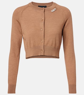 Embellished cropped wool and silk cardigan | Simone Rocha