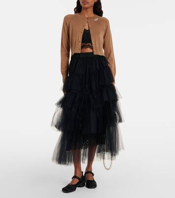 Embellished cropped wool and silk cardigan | Simone Rocha