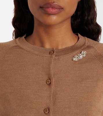 Embellished cropped wool and silk cardigan | Simone Rocha