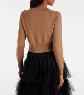 Embellished cropped wool and silk cardigan | Simone Rocha