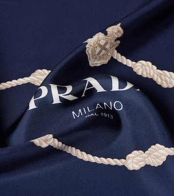 Foulard in twill di seta con stampa | Prada