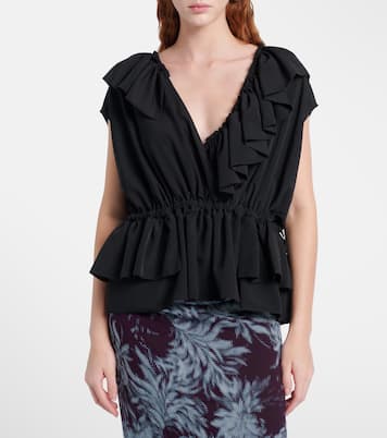 Ruffled jersey top | Dries Van Noten