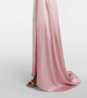 فستان سهرة من الساتان مع أبليكيه | Blumarine