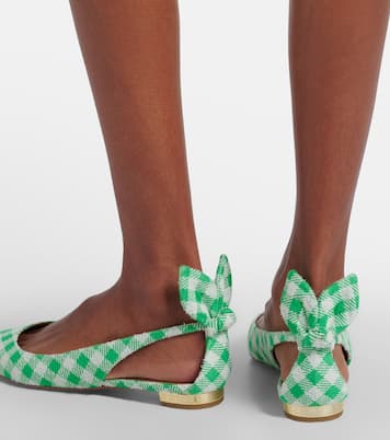 Bow Tie bow-detail checked ballet flats | Aquazzura