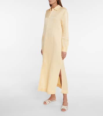 Linen-blend maxi shirt dress | CO