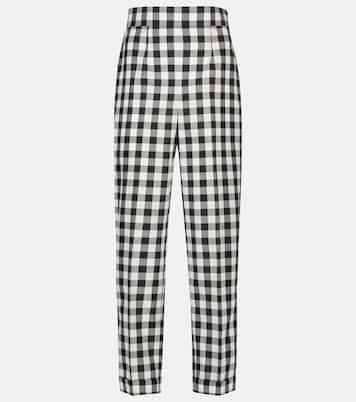 Pantaloni in cotone a quadri | Miu Miu