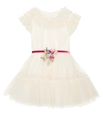 Verziertes Kleid aus Tüll | Monnalisa