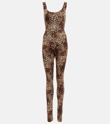 leopard-print jersey jumpsuit | Alexandre Vauthier