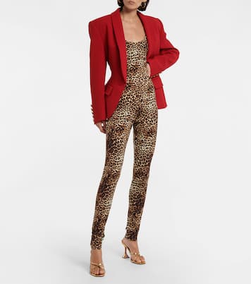 leopard-print jersey jumpsuit | Alexandre Vauthier