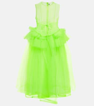 Vestido midi de tul con volantes | Noir Kei Ninomiya
