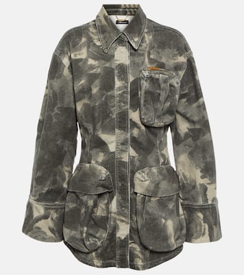 Belted printed denim jacket | Blumarine