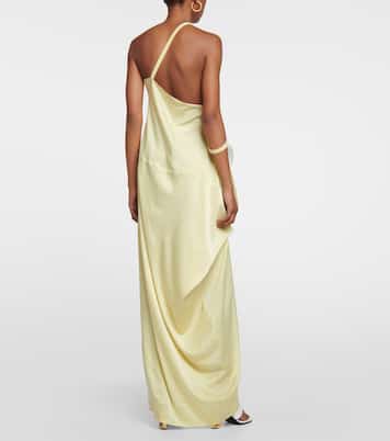 Lace-trimmed satin maxi dress | JW Anderson