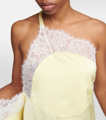 Lace-trimmed satin maxi dress | JW Anderson