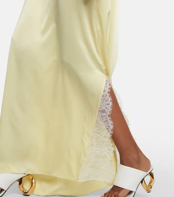 Lace-trimmed satin maxi dress | JW Anderson